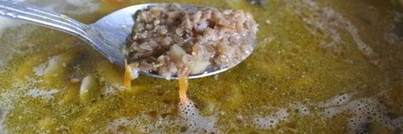 куриный суп с гречневыми хлопьями и шампиньонами