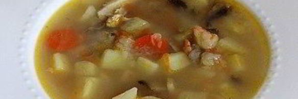 куриный суп с гречневыми хлопьями и шампиньонами