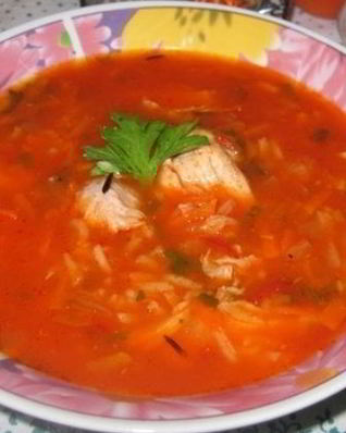 Куриный суп с томатной пастой