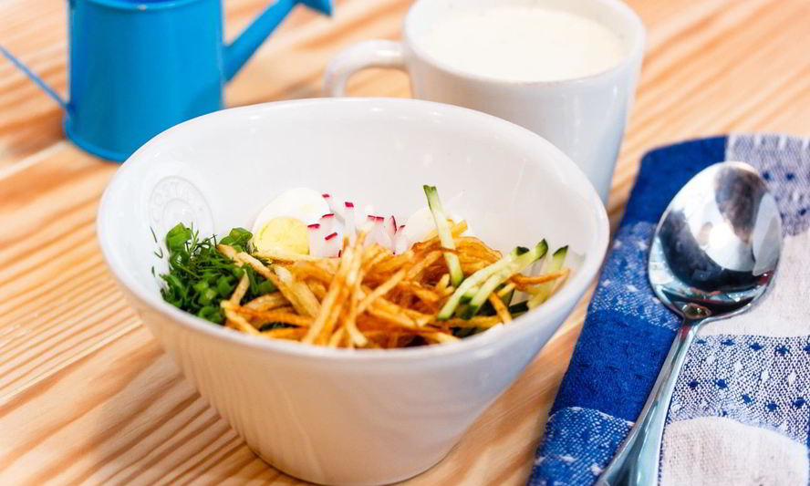 Рецепт окрошки на кефире