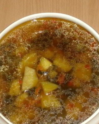 Постный грибной суп из сушеных грибов