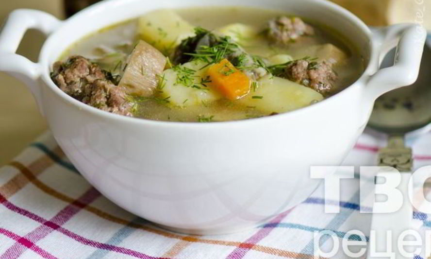 Рецепт супа из белых грибов с фрикадельками