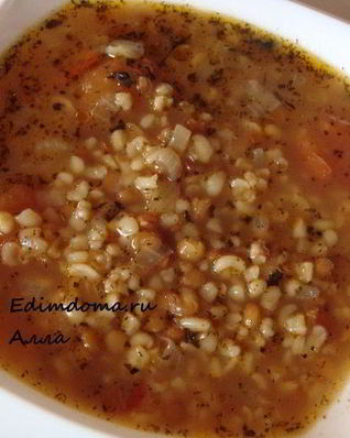 Суп из чечевицы с булгуром