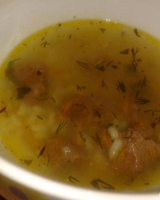 Суп из говядины с рисом