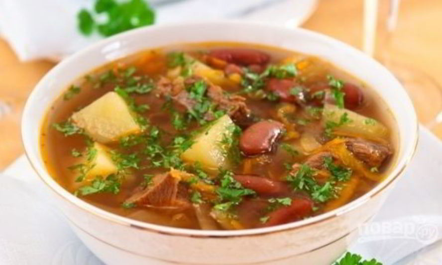 Рецепт супа из консервированной фасоли с мясом