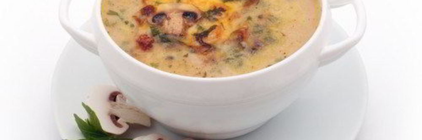 Суп из перловой крупы с хаггисом и грибами