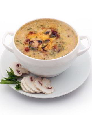 Суп из перловой крупы с хаггисом и грибами