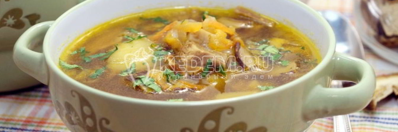 Суп из сушеных грибов