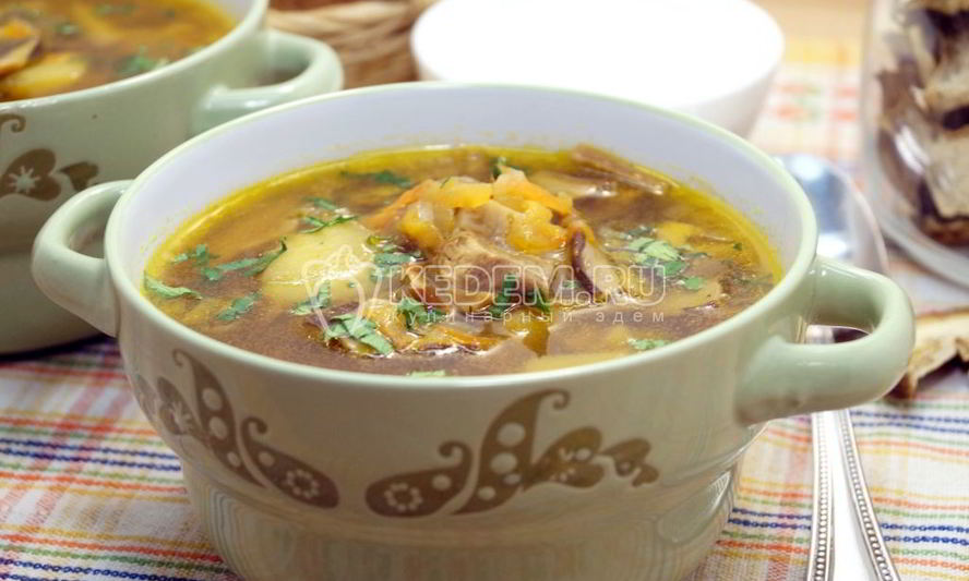 Рецепт супа из сушеных грибов
