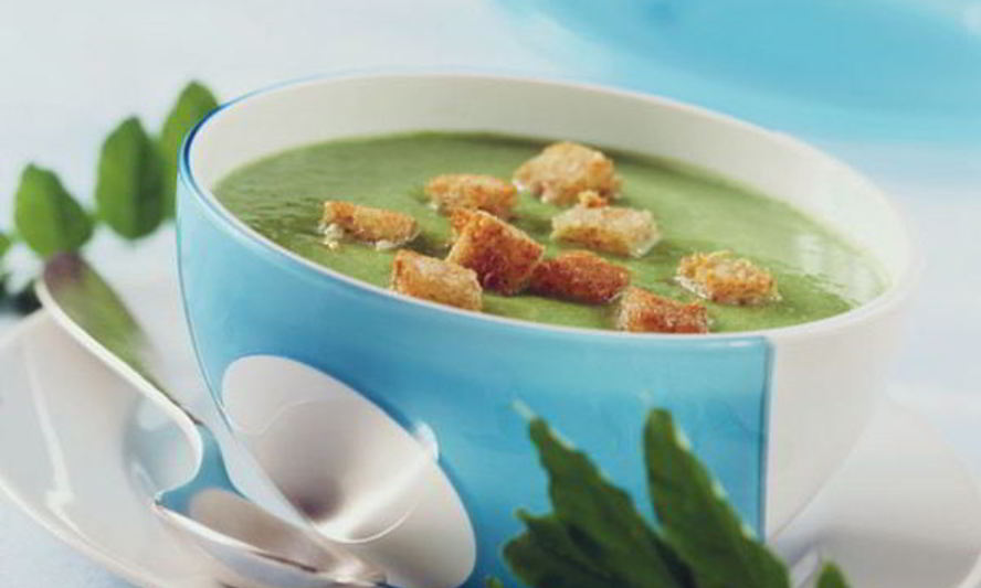 Рецепт супа-крема из шпината с чесночными крутонами