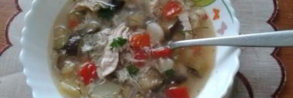 суп куриный с баклажанами и яйцом