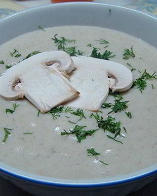 Картофельный суп-пюре с грибами шампиньонами