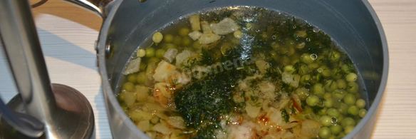 постный суп-пюре из зеленого горошка