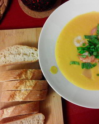 Сливочный суп-пюре из тыквы с имбирем