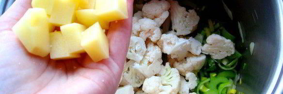 сливочный суп-пюре с овощами и курицей