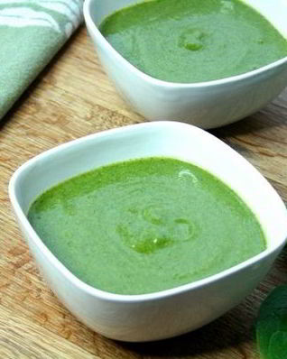 Суп-пюре из брокколи со шпинатом