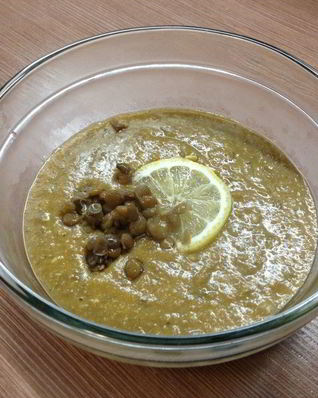 Суп-пюре из чечевицы зеленой