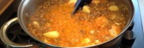 суп-пюре из чечевицы зеленой