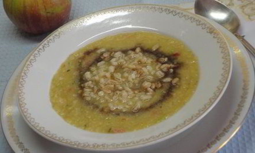 Рецепт супа-пюре из кабачка и жареной перловки