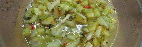 суп-пюре из кабачка и жареной перловки