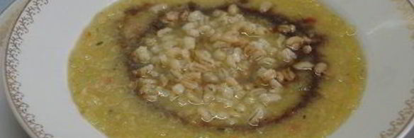 суп-пюре из кабачка и жареной перловки