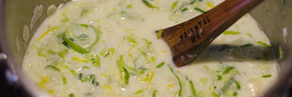 суп-пюре из лука порея