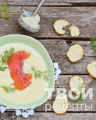 Суп-пюре из овощей с семгой