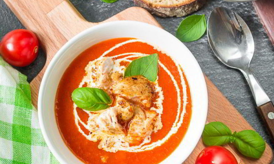 Рецепт супа-пюре из печеного перца с курицей