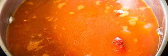 суп-пюре из печеного перца с курицей