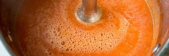 суп-пюре из печеного перца с курицей