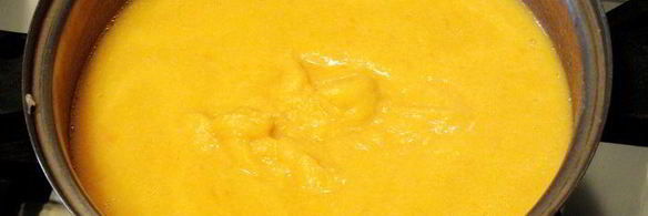 суп-пюре из репы, сельдерея, курицы и тыквы