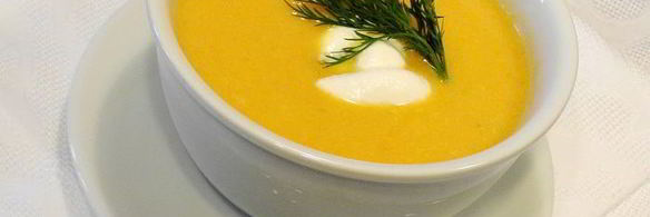 суп-пюре из репы, сельдерея, курицы и тыквы