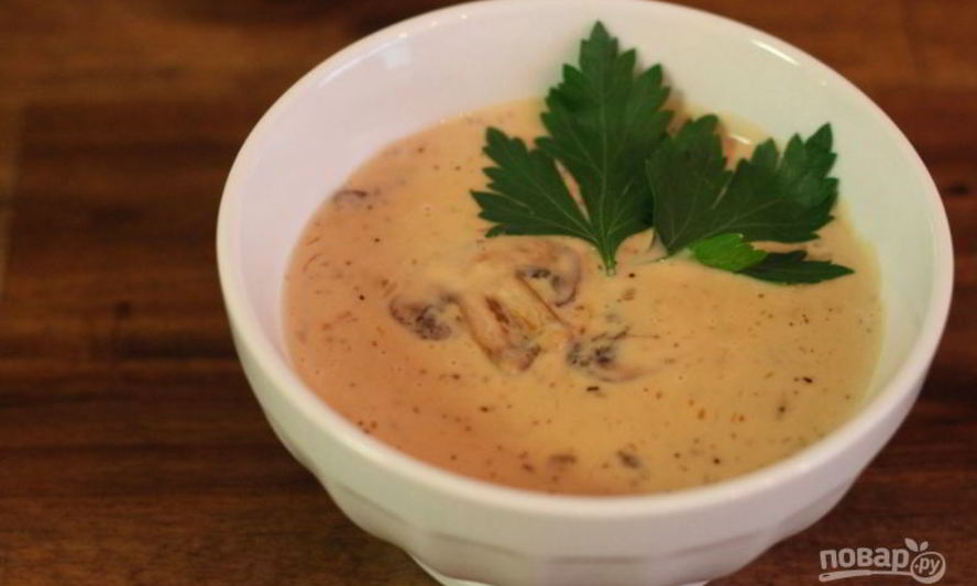 Рецепт супа-пюре из шампиньонов со сливками