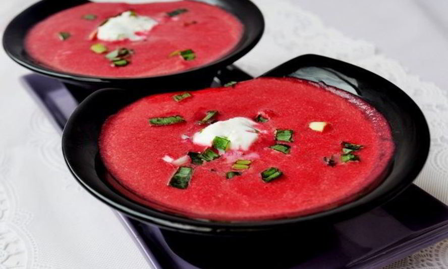 Рецепт супа-пюре из свеклы с апельсином и замороженным йогуртом