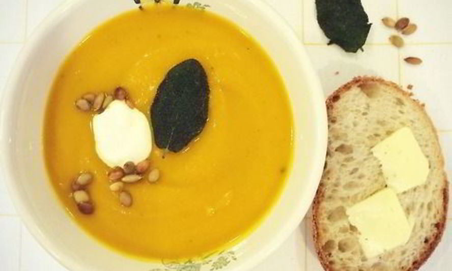 Рецепт супа пюре из тыквы с яблоком