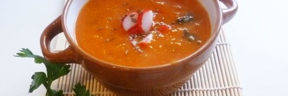 суп-пюре из тыквы со шпинатом