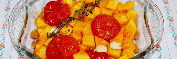 суп-пюре из запеченной тыквы и помидоров