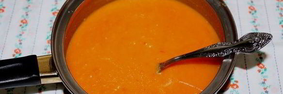 суп-пюре из запеченной тыквы и помидоров