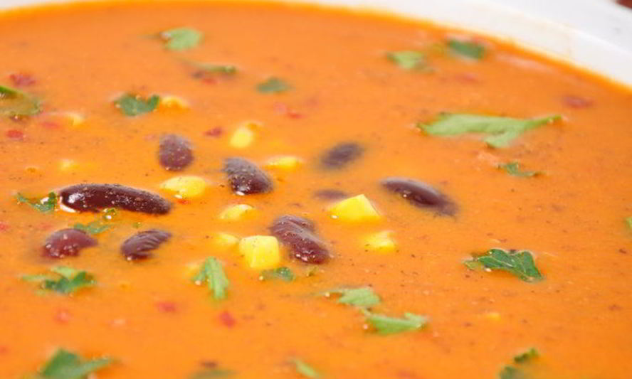 Рецепт супа-пюре с консервированной фасолью и томатами