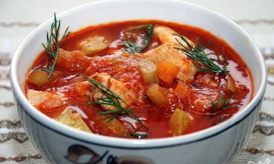 Рецепт томатного супа-пюре с курицей