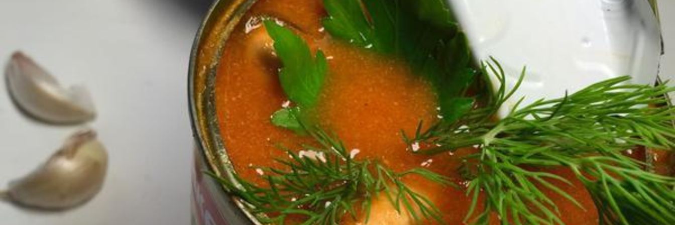 Томатный суп-пюре с мидиями