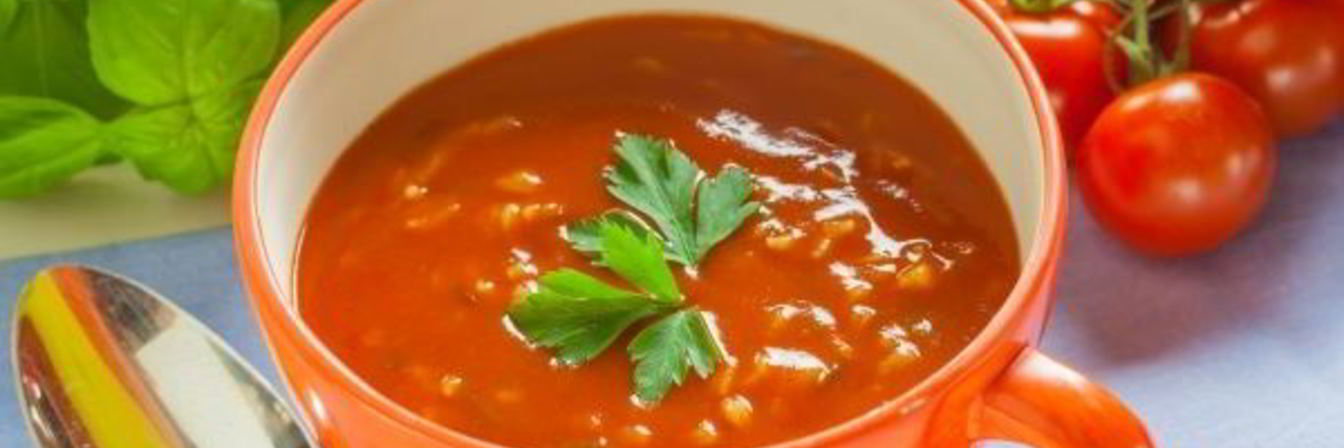 Томатный суп-пюре с рисом