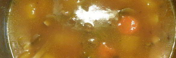 тыквенный суп-пюре с грибами и перцем чили