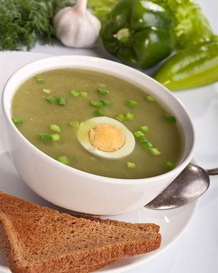 Венгерский суп-пюре из шпината со сливками