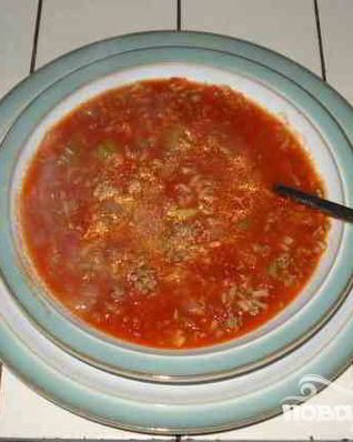 Суп с говядиной и помидорами