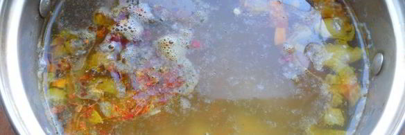 суп с копченой грудинкой и сырными клецками