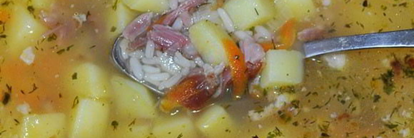 Суп с копченостями и рисом