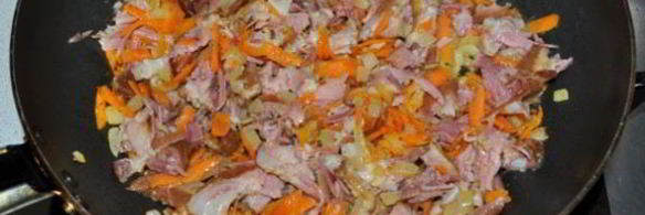 суп с копченостями и рисом