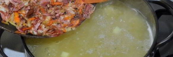 суп с копченостями и рисом