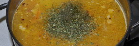 суп с копченостями и рисом